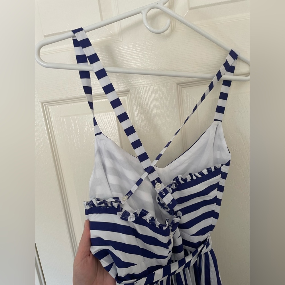 J. Crew Blue and White Striped Maxi Dress - Picture 7 of 14